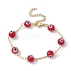 Lampwork Evil Eye Link Chain Bracelets BJEW-JB10045-04-1