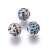 Brass Micro Pave Cubic Zirconia Beads ZIRC-F098-02P-8mm-1