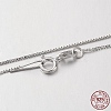 Anti-Tarnish Rhodium Plated 925 Sterling Silver Box Chain Necklaces NJEW-N0048-02-18-3