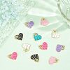 12Pcs 6 Colors Rack Plating Brass Enamel Pendants KK-FH0004-09-2
