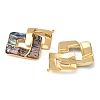 304 Stainless Steel Pave Natural Paua Shell Pendants STAS-L026-01G-02-2