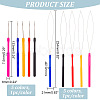 10Pcs 10 Style Plastic Crochet Hooks & Stainless Steel Hair Extension Loop Needle Threader TOOL-UN0001-31-3