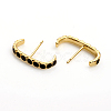 Brass Enamel Stud Earrings EJEW-L234-80-G-3