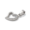 304 Stainless Steel Micro Pave Cubic Zirconia Pendants STAS-Z107-04P-04-2
