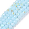Electroplate Opaque Solid Color Glass Beads Strands EGLA-A044-P4mm-L06-1