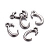 Gunmetal Plated Alloy Letter Pendants PALLOY-J718-01B-C-2