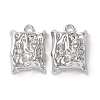 Brass Micro Pave Clear Cubic Zirconia Pendants KK-G491-19P-1