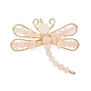 Natural Gemstone & Brass & Iron Brooches JEWB-H034-01G-2