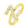 Rack Plating Brass Open Cuff Rings for Women RJEW-F162-01G-Z-1