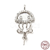 Rhodium Plated 925 Sterling Silverr Micro Pave Cubic Zirconia with Sea Shell Peg Bails STER-Q190-11P-1