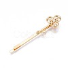 Brass Micro Pave Clear Cubic Zirconia Hair Bobby Pin Findings MAK-N232-002-1