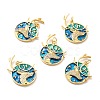 Rack Plating Brass Micro Pave Cubic Zirconia Pendants KK-M230-34G-1