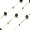 Natural Jade & 304 Stainless Steel Beads Link Chains CHS-K021-08A-08-1