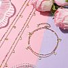 3Pcs 304 Stainless Steel Enamel Link Chains Anklets AJEW-AN00589-2