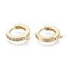 Brass Micro Pave Cubic Zirconia Huggie Hoop Earring Findings X-KK-T063-012-NF-1