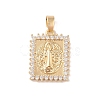 Brass Cubic Zirconia Pendants KK-Z050-01G-02-1