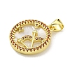Brass Micro Pave Clear Cubic Zirconia Pendants KK-K354-04G-02-2