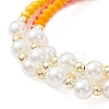 Opaque Solid Color Glass & Plastic Pearl Multi-strand Bracelets BJEW-JB12969-3