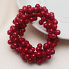 ABS Imitation Bead Wrapped Elastic Hair Accessories OHAR-PW0007-49G-1