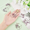 6Pcs 6 Styles Natural Amethyst Copper Wire Wrapped Chip Big Pendants G-PH0002-16-3