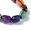 Natural Mixed Gemstone Rectangle Braided Bead Bracelets BJEW-P295-01-3