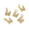 Real 18K Gold Plated Brass Micro Pave Clear Cubic Zirconia Charms KK-E068-VB452-M-4