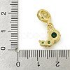 Rack Plating Brass Pave Green Cubic Zirconia Insects European Dangle Charms KK-Z067-35G-3