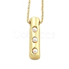 Brass & Plastic Pearl Letter Pendant Box Chain Necklaces for Women NJEW-U017-01G-09-1