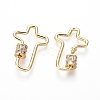 Brass Micro Pave Cubic Zirconia Screw Carabiner Lock Charms ZIRC-I031-07G-2