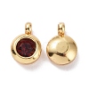 Trendy Original Color 304 Stainless Steel Grade A Rhinestone Flat Round Charm Pendants RB-M030-06F-G-2