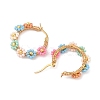 PVD Vacuum Plating 304 Stainless Steel Flower Hoop Earrings EJEW-U017-01G-03-2