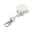 Angel Alloy & Wire Wrapped Natural Shell Pendant Decorations HJEW-JM02017-01-4