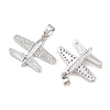Brass Micro Pave Clear Cubic Zirconia Pendants KK-G549-18D-P-2