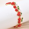 Brass & Enamel Link Chain Bracelets for Women BJEW-A171-02G-3