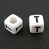 Letter Acrylic European Large Hole Beads X-OPDL-R050-10mm-T-1