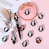 12Pcs 4 Colors Christmas Themed Food Grade Eco-Friendly Silicone Focal Beads SIL-SZ0001-15-4