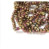 Electroplate Glass Bead Strands X-EGLA-G014-6mm-FP01-3