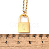 304 Stainless Steel Rolo Chain Pendant Necklaces NJEW-S444-01G-12-3