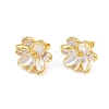 Brass Enamel Stud Earring Findings KK-CBA58F9-01G-01-1