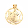 Rack Plating Brass Micro Pave Cubic Zirconia Pendants KK-B057-07G-2