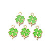 Rack Plating Alloy Enamel Pendants ENAM-N055-088-02LG-1