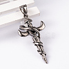 304 Stainless Steel Big Pendants with Rhinestone STAS-K027-02-2