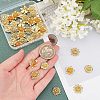 36Pcs 3 Style Brass 3D Flower Bead Caps KK-FH0002-48-4