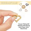 4Pcs 4 Colors PVD Vacuum Plating 304 Stainless Steel Spring Gate Rings STAS-UN0042-17-3