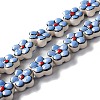 Handmade Porcelain Flower Beads Strands PORC-F003-01B-1