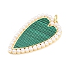 Brass with Synthetic Malachite Pendants KK-C162-004B-G-2