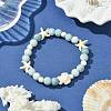Synthetic Turquoise Beaded Stretch Bracelets for Women BJEW-TA00574-02-1