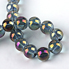 Electroplate Glass Beads Strands EGLA-Q062-8mm-A03-3