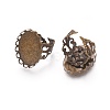 Cuff Brass Filigree Ring Components KK-E478-AB-NF-1