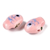 Handmade Printed Porcelain Beads Strand PORC-T133-02D-3